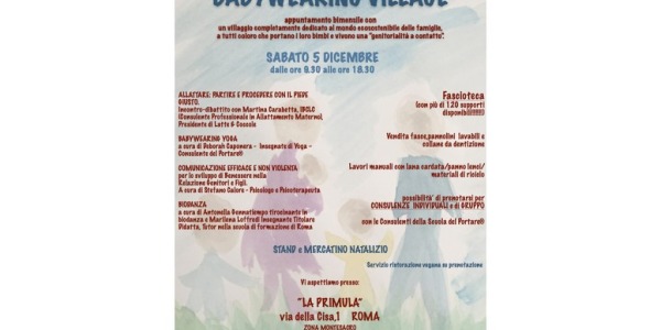 5 Dicembre 2015:ritorna il BABYWEARING VILLAGE!!!